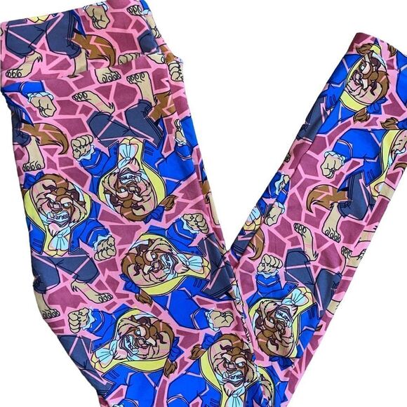 LuLaRoe Women’s One Size Disney Leggings • Beauty & The Beast Leisurewear NWOT - Picture 8 of 15
